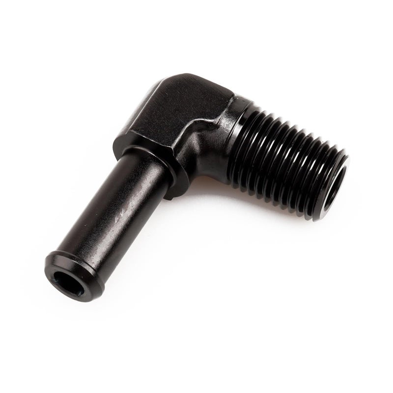 AC PERFORMANCE 1/4" NPT Male to 3/8" Hose Barb Fitting Adapter 90 Degree Aluminum Black Fit for 6AN Push on Hose - Image 4